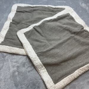 West Elm Decorative Pillow Covers (2) Taupe Ivory Natural Neutral Earthy 20"x20"